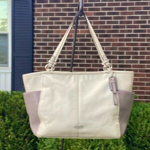 Coach Carrie Two tone tote.                  6891 SN